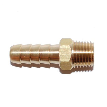 ATTWOOD Attwood 88FBM101-6 Universal Fuel Hose Fitting - Male 1/4 in. NPT x 5/16 in. Barb, Brass 88FBM101-6